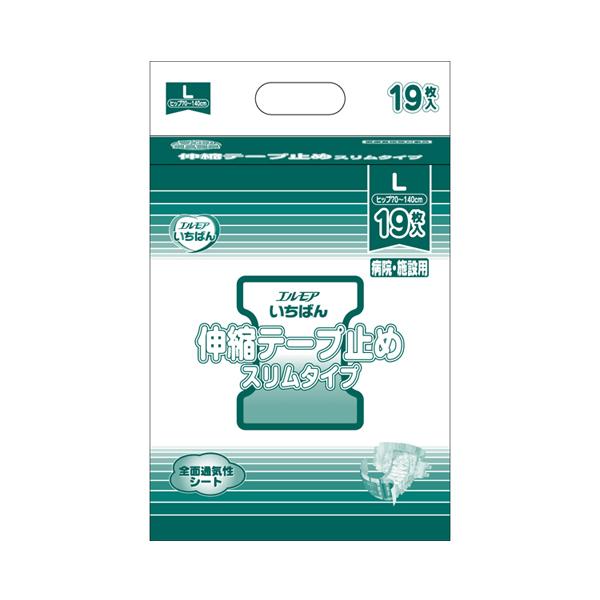 エルモアいちばん伸縮テープ止めスリムタイプ L　453231　19枚 カミ商事 (紙おむつ 尿ケア ...