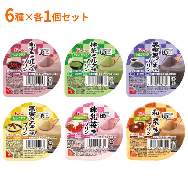 ハウスギャバン 介護食 区分3 やさしくラクケア 和風プリン6種セット  63g×各1個セット (区...