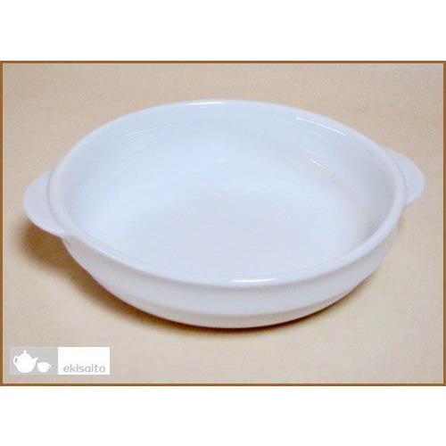 グラタン皿 ホワイト  大 手付き 楕円 23.2cm 強化セラミック国産 業務用 調理器具 食器