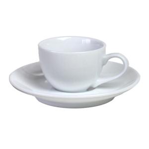 コーヒーカップ＆ソーサー クレスト 小 デミタス 碗皿 65cc日本製 特白磁 業務用 食器｜ekisaito