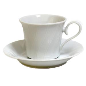 コーヒーカップ＆ソーサー ホワイト シェル コーヒー碗皿 容量 150cc 日本製 業務用 食器 食洗機対応 レンジ対応 美濃焼｜ekisaito