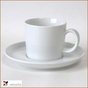 コーヒーカップ＆ソーサー プラット ホワイト 碗皿 215cc 日本製 業務用 食器  お値打ち 食洗機対応 レンジ対応美 濃焼｜ekisaito