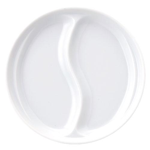 お皿 仕切 小皿 2分割 ホワイト 10.2cm【 2個組 】国産 業務用 珍味 食器 食洗機対応 ...