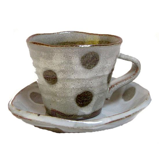コーヒーカップ＆ソーサー 水玉抜 碗皿 日本製 業務用 食器 プレゼント