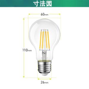 LED電球 E26 フィラメント球 電球色 6...の詳細画像1