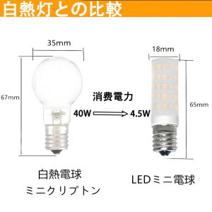 【入荷待ち】LED電球 E17 2個セット ミ...の詳細画像3