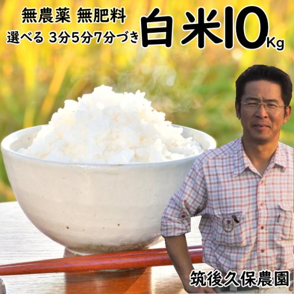 無農薬 無肥料 栽培米 10Kg | 選べる 白米 分づき 福岡県産 令和5年度産 元気つくし 筑後...