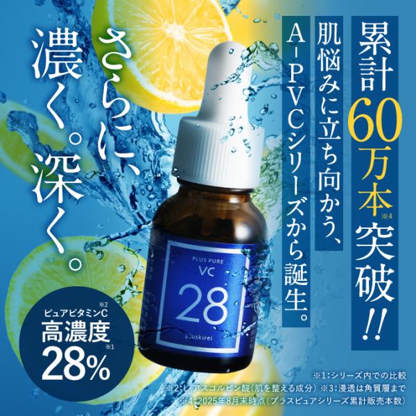 ピュア ビタミンC 28％配合 美容液 無添加 くすみ キメ ハリ 毛穴 プラスピュアVC28 12...