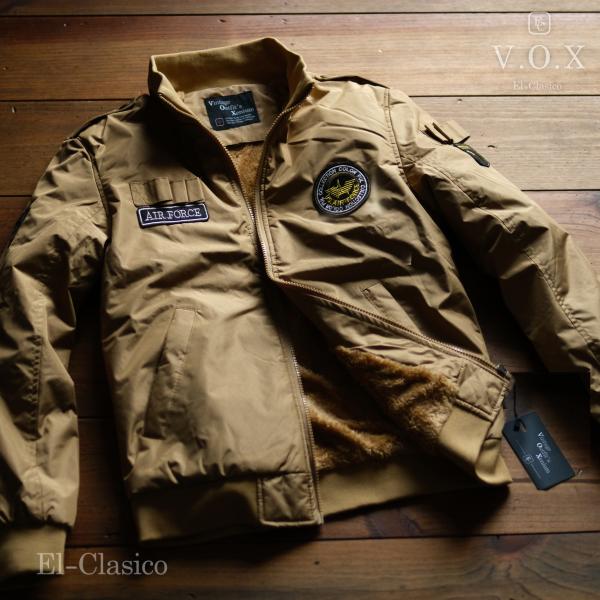 新品*米国■V.O.X■USエアフォース*ボア付き フライトジャケット MA-1 カーキ メンズ 秋...