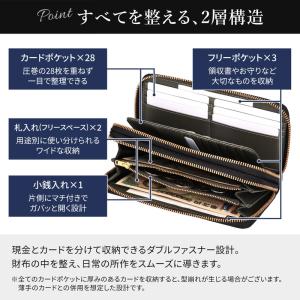 長財布 メンズ 本革 ダブルファスナー カード...の詳細画像4