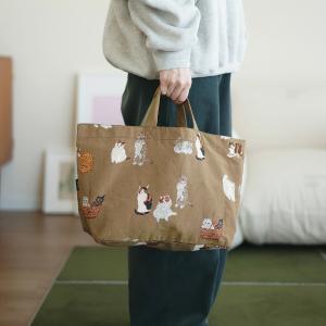 松尾ミユキ Boat and Tote Cats｜ボート＆トート 猫 トートバッグ エコバッグ お買い物バッグ マチあり かわいい おしゃれ 便利 マーケットバッグ Cat｜el-market