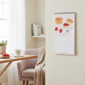 MATOKA 2026年 壁掛けカレンダー（日曜始まり）『CHEVALET｜シュヴァレ（いわしまあゆ）』スイーツ 植物 食べ物（CAL-168）