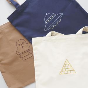 CANVAS TOTE BAG キャンバストートバッグ C｜トート キャンバス 刺繍 大きめ カバン バッグ シュール 土偶 埴輪 はにわ メジェド ピラミッド UFO 宇宙人
