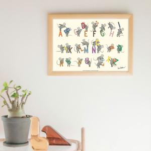 LEO LIONNI レオ・レオニ B4サイズ・ポスター『Letters』木製フレームセット｜インテリア レオレオニ【etc】