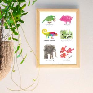 LEO LIONNI レオ・レオニ B4サイズ・ポスター『A Color of His Own：Animals』木製フレームセット｜インテリア レオレオニ【etc】
