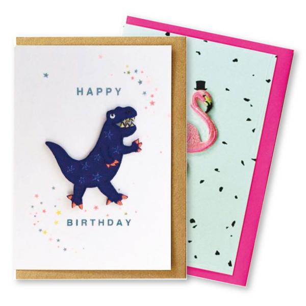 PETRA BOASE ペトラボーズ 刺繍ワッペン付き グリーティングカード・A マトカ