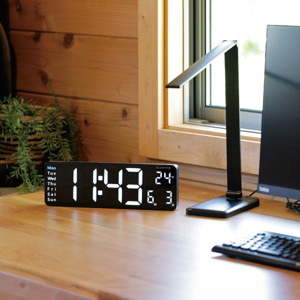 LED CLOCK Rico｜時計 壁掛け時計 置き時計 アラーム クロック リモコン カウントダウ...