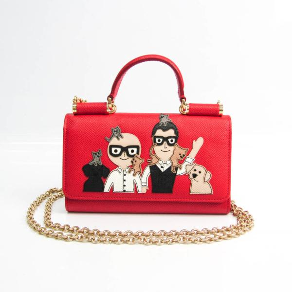 ドルチェ&amp;ガッバーナ MINI VON BAG SICILY 犬 DGFamily レディース レザ...