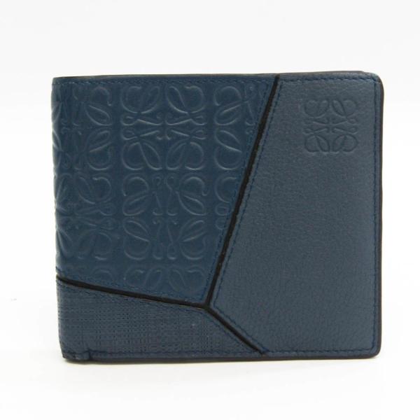 ロエベ SLG PUZZLE BIFOLD WALLET メンズ レザー 札入れ（二つ折り） ダーク...