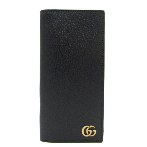 グッチ GGマーモント 428740 レディース,メンズ レザー 長財布（二つ折り） ブラック