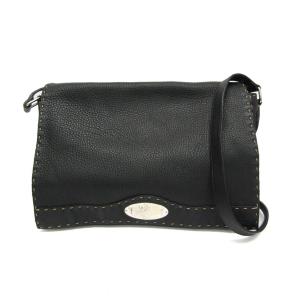 フェンディ(Fendi) セレリア 8BT116 レディース レザー メッセンジャーバッグ,ショルダーバッグ ブラック