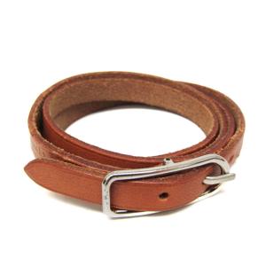 エルメス(Hermes) アピ チョーカー レザー,メタル バングル ブラウン,シルバー
