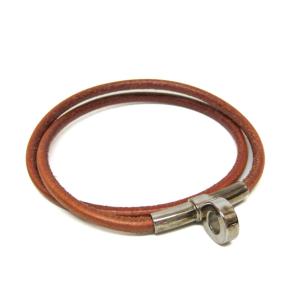 エルメス(Hermes) キテ チョーカー レザー,メタル バングル ブラウン,シルバー