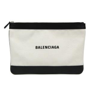 バレンシアガ(Balenciaga) ネイビークリップ M 420407 レディース キャンバス,レザー クラッチバッグ