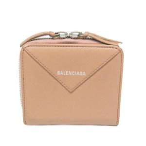 バレンシアガ PAPIER ZA BILLFOLD 371662 レディース カーフスキン 財布（二つ折り） ベージュ
