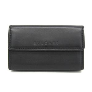 ブルガリ(Bvlgari) 四つ折り ミニ財布 メンズ,レディース レザー 小銭入れ・コインケース ブラック