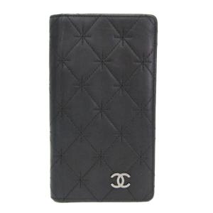 シャネル(Chanel) ココマーク レディース ラムスキン 長財布(二つ折り) ブラック