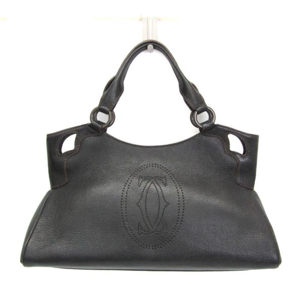 カルティエ(Cartier) マルチェロ レディース レザー ハンドバッグ ブラック