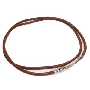 エルメス(Hermes) レディース,メンズ レザー チェーンベルト ブラウン,シルバー