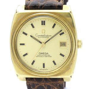 オメガ (OMEGA) コンステレーション Cal.1001 ゴールドプレート レザー 自動巻き メンズ 時計 166.063