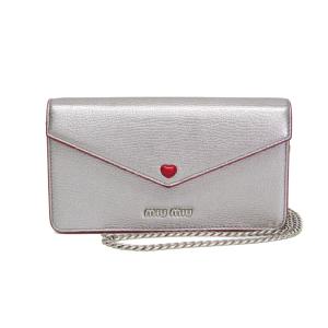 ミュウミュウ(Miu Miu) MADRAS LOVE 5DH044 レディース レザー クラッチバッグ,ショルダーバッグ