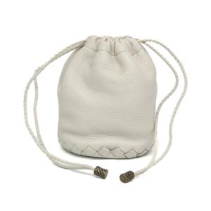 ボッテガ・ヴェネタ(Bottega Veneta) ミニ 巾着 196385 レディース,メンズ レザー ポーチ オフホワイト