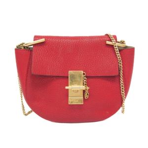 クロエ(Chlo〓) ドリュー レディース レザー ショルダーバッグ レッド