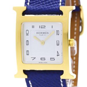 エルメス (HERMES) Hウォッチ ゴールドプレート レザー クォーツ メンズ 時計 HH1.510