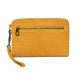 ボッテガ・ヴェネタ(Bottega Veneta) イントレチャート レディース,メンズ レザー クラッチバッグ,ポーチ イエロー