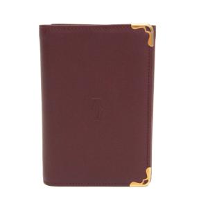 カルティエ(Cartier) マスト メンズ,レディース レザー 札入れ（三つ折り） ワイン