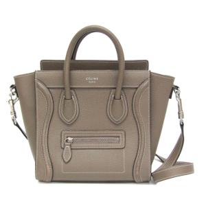 セリーヌ(Celine) ラゲージ ナノ レディース レザー ハンドバッグ,ショルダーバッグ グレージュ