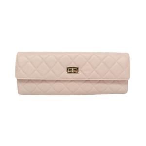 シャネル(Chanel) マトラッセ 2.55 ジュエリーケース レディース レザー クラッチバッグ ライトピンク