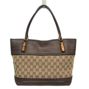 グッチ(Gucci) バンブー 353125 レディース GGキャンバス,レザー トートバッグ ベージュ,ブラウン