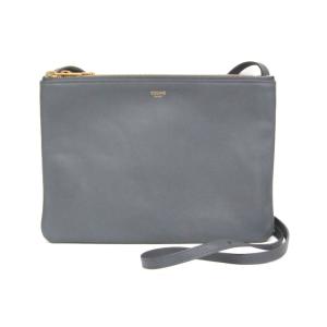 セリーヌ(Celine) トリオ ラージ 171453 レディース レザー クロスボディバッグ,ショルダーバッグ グレー