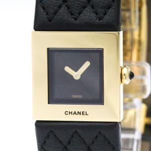 シャネル (CHANEL) マトラッセ K18 ゴールド レザー クォーツ レディース 時計 H0109 (外装仕上げ済み)