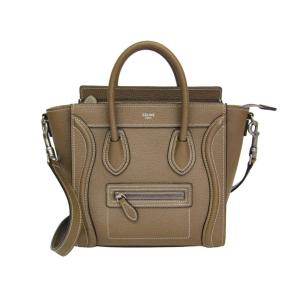 セリーヌ(Celine) ラゲージ ナノ 189243DRU レディース レザー ハンドバッグ,ショルダーバッグ グレージュ
