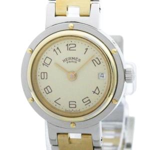 エルメス (HERMES) クリッパー ゴールドプレート ステンレススチール クォーツ メンズ 時計 CL6.720