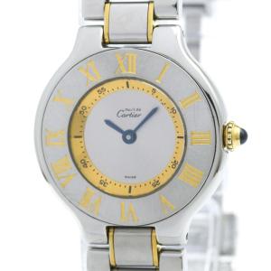 カルティエ (CARTIER) マスト21 ゴールドプレート ステンレススチール クォーツ レディース 時計 W10073R6