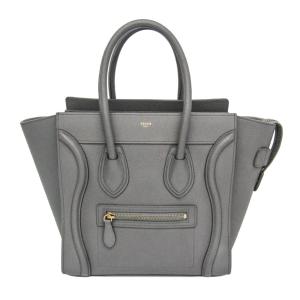 セリーヌ(Celine) ラゲージ マイクロショッパー 167793 レディース レザー ハンドバッグ グレー