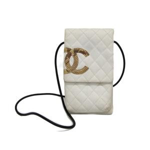 シャネル(Chanel) カンボン・ライン レディース レザー ポーチ,ショルダーバッグ ホワイト